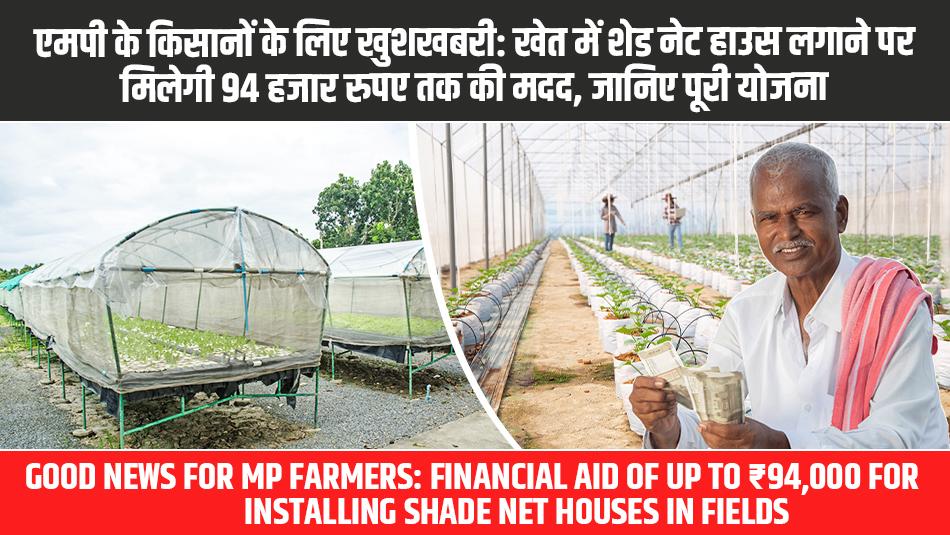 Good News for MP Farmers: Financial Aid of Up to ₹94,000 for Installing Shade Net Houses in Fields